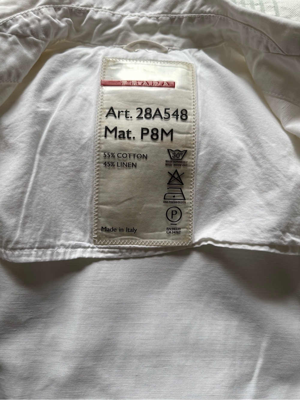Prada White Linen Cotton Jacket - Picture 5 of 8